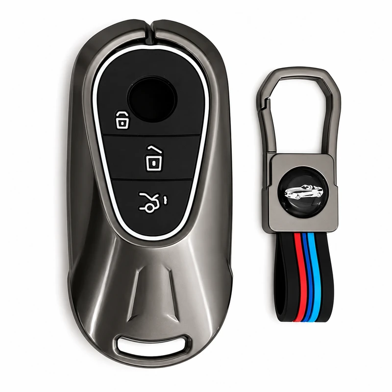 کاور ریموت و سوئیچ خودرو چیکال طرح فلزی کد K-648 مناسب برای بنز A200 و بنز C200