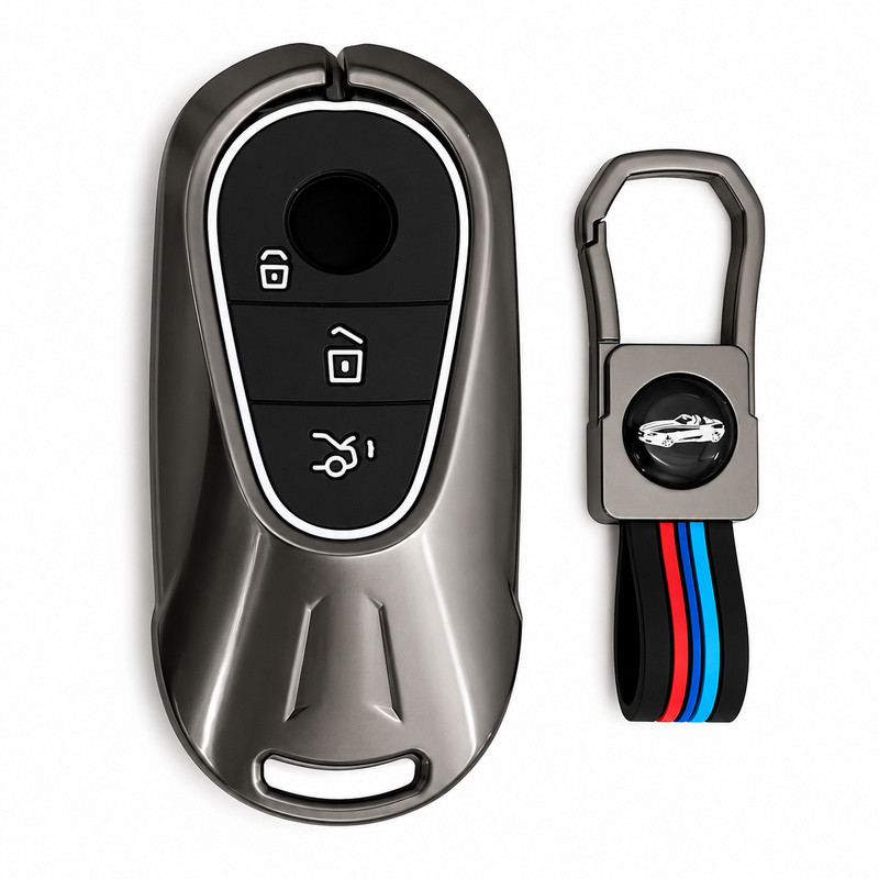 کاور ریموت و سوئیچ خودرو چیکال طرح فلزی کد K-648 مناسب برای بنز A200 و بنز C200
