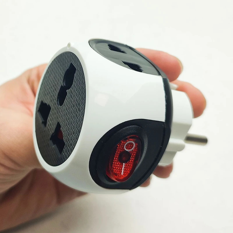 عکس شماره 3 : مبدل سه راهی برق مدل کلید دار مولتی کد 208 بسته 2 عددی