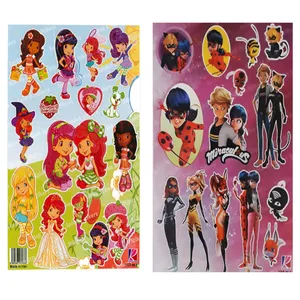 استیکر کودک طرح دختر توت فرنگی و دختر کفشدوزکی کد CT444 مجموعه 2 عددی 