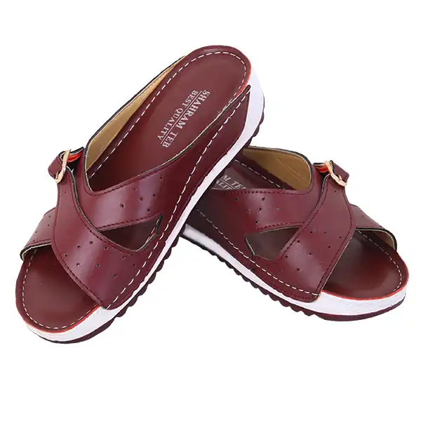 دمپایی زنانه شهرام طب مدل 1024 رنگ زرشکی