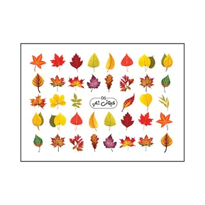 برچسب لنز ناخن کیوتی شاپ طرح برگ پاییز کد K06 بسته 5 عددی 