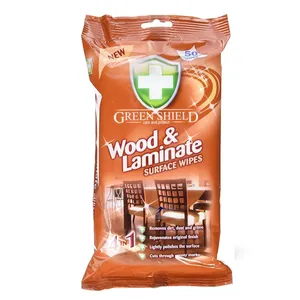 دستمال مرطوب پاک کننده گرین شیلد مدل Wood and Laminate بسته 50 عددی
