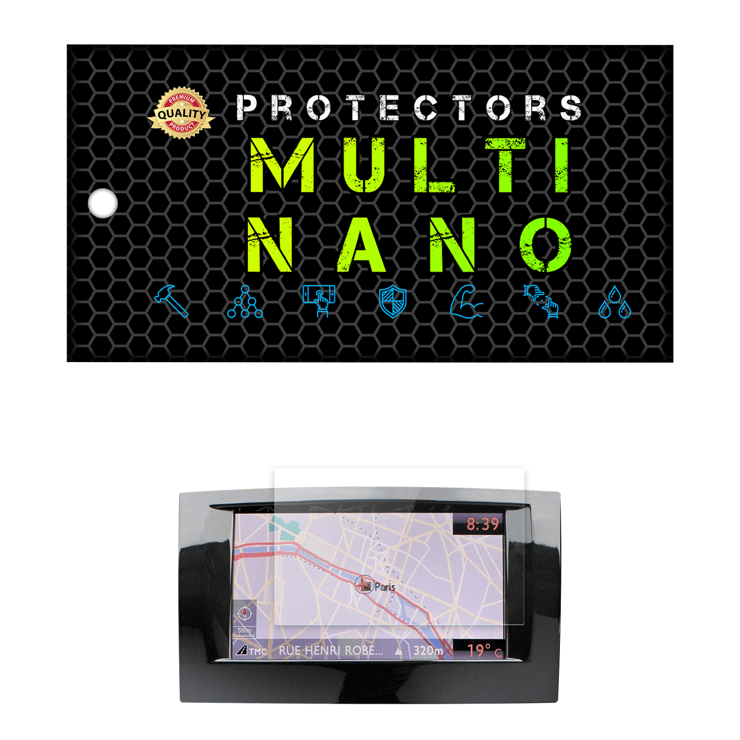 محافظ صفحه نمایش خودرو مولتی نانو مدل X-S1N مناسب برای پژو 407