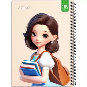 دفتر نقاشی 100 برگ بله مدل رحلی طرح فانتزی دختر درس خوان کد A4-N554