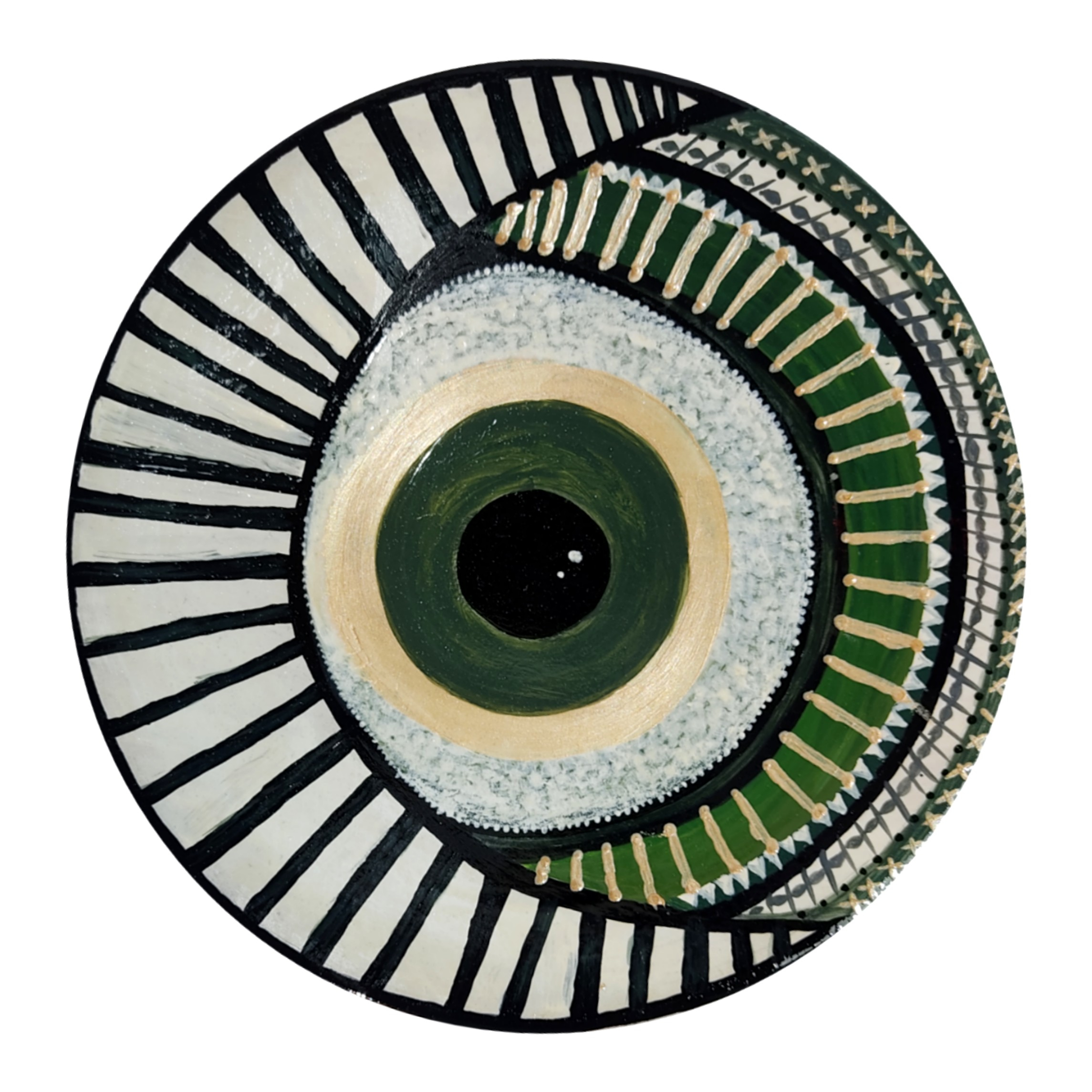 بشقاب دیوارکوب سفالی طرح چشم کد T05