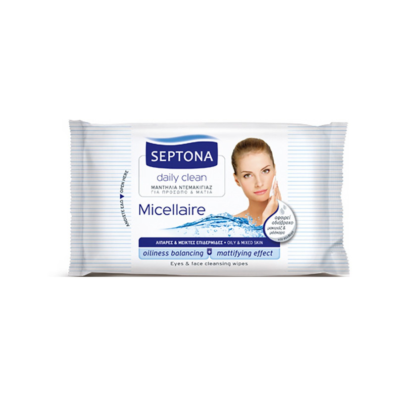 دستمال مرطوب سپتونا مدل micellar بسته 20 عددی