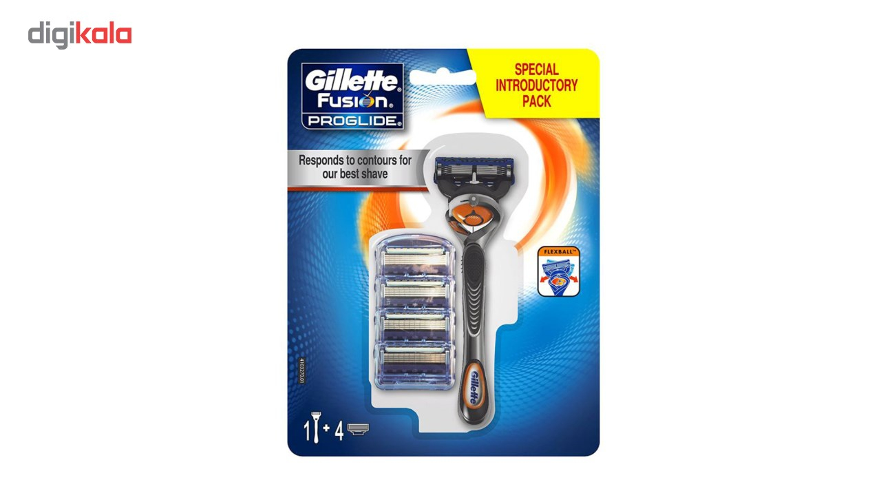 خودتراش ژیلت مدل Fusion Proglide به همراه 4 عدد تیغ یدک