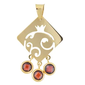 Maahak MM0595 Gold Necklace Pendant Plaque - Maya Maahak