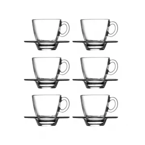 Pasabahce Aqua  95756 Cup and Saucer Set -6 Pcs