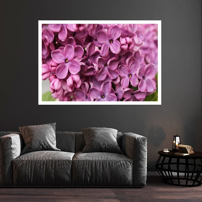 تابلو بکلیت طرح طبیعت و گل سنبل مدل قاب شاسی W-s8626