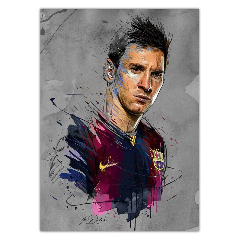 تابلو شاسی ونسونی طرح Messi Art سایز 50 × 70