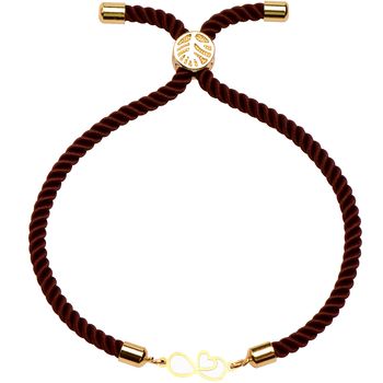 دستبند طلا 18 عیار زنانه کرابو طرح بینهایت قلب مدل Kr1575