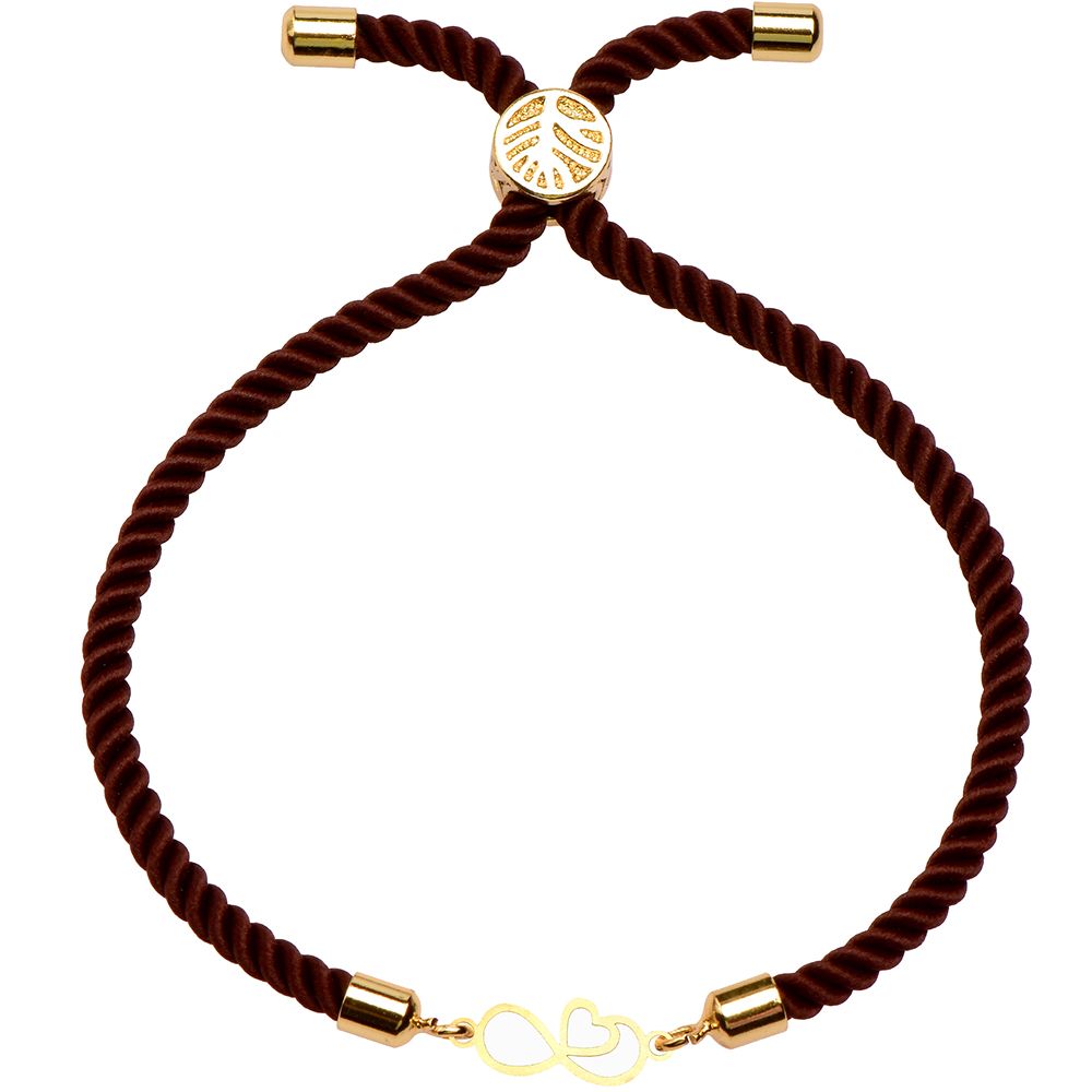 دستبند طلا 18 عیار زنانه کرابو طرح بینهایت قلب مدل Kr1575 -  - 1