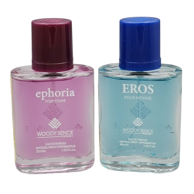 عطر جیبی وودی سنس مدل ephoria حجم 30 میلی لیتر به همراه عطر جیبی مردانه وودی سنس مدل EROS حجم 30 میلی لیتر