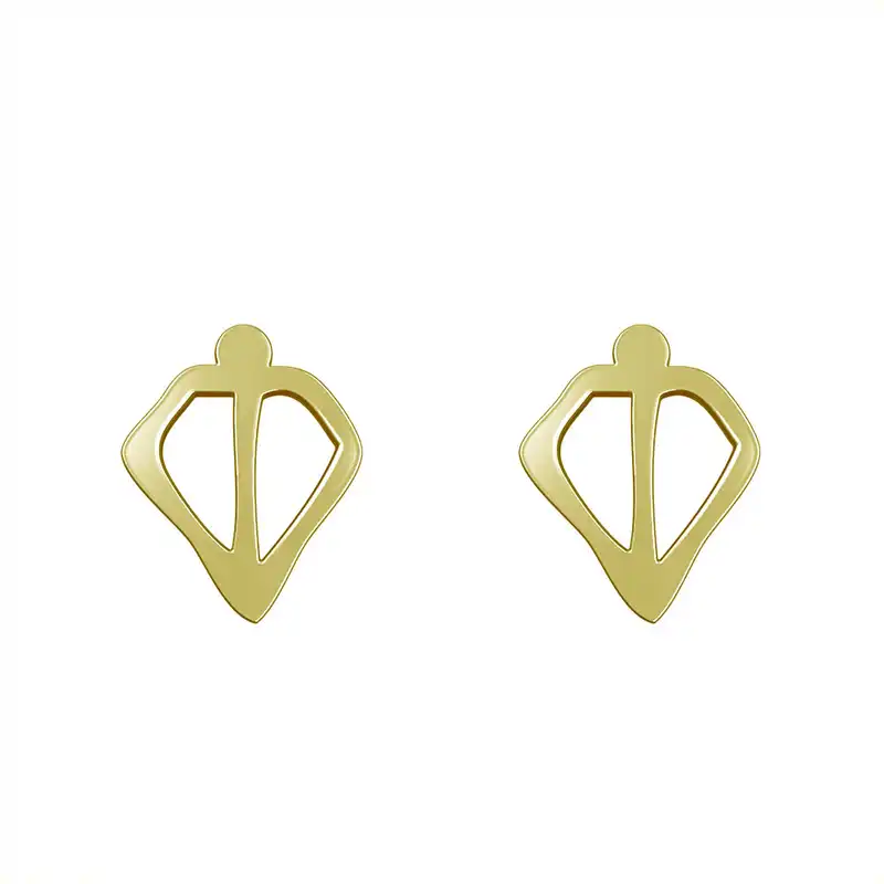 گوشواره طلا 18 عیار زنانه مدوپد مدل هندسی کد GA1-16098