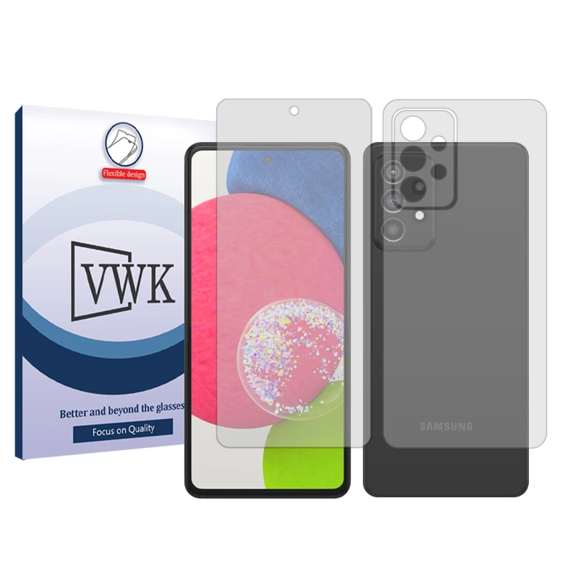 محافظ صفحه نمایش شفاف وی دبلیو کی مدل Tough مناسب برای گوشی موبایل سامسونگ Galaxy A52s 5G به همراه محافظ پشت گوشی