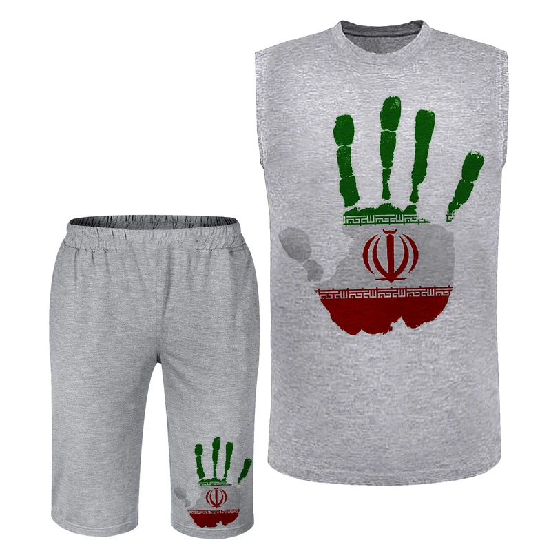 ست تاپ و شلوارک مردانه مدل دست ایران کد N214