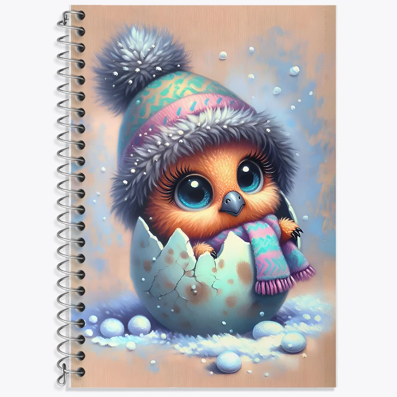 دفتر زبان 50 برگ خندالو مدل دو خط طرح جوجه بامزه کد F7113