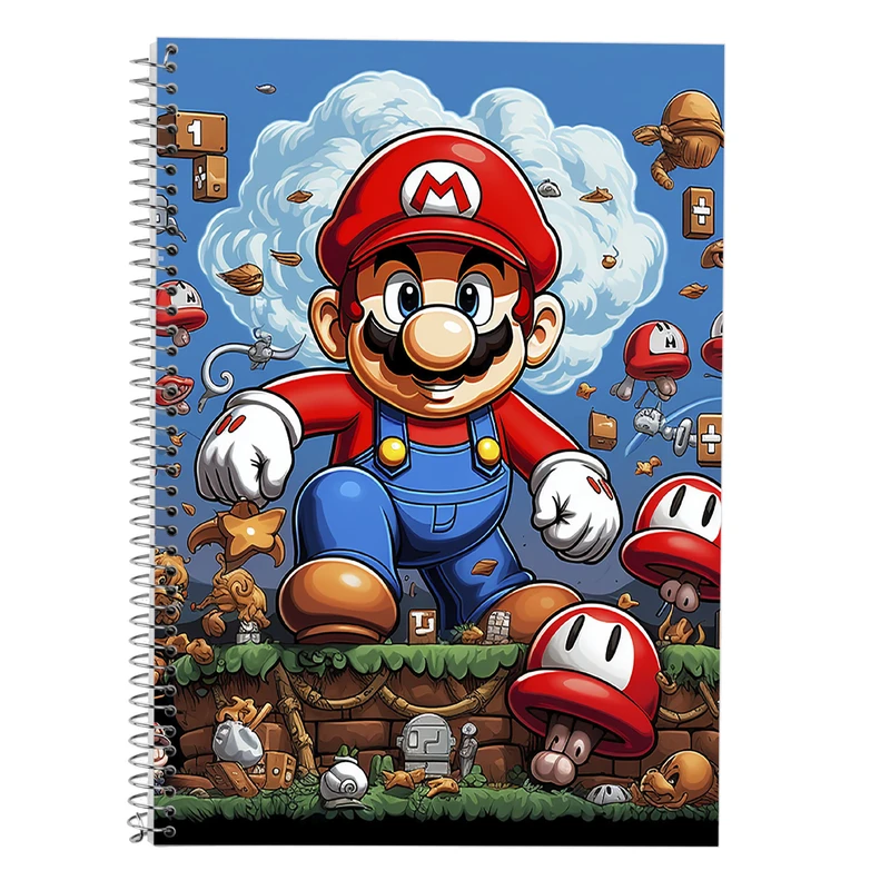 دفتر زبان 50 برگ مدوپد مدل سه خط طرح سوپرماریو super mario کد DF2906