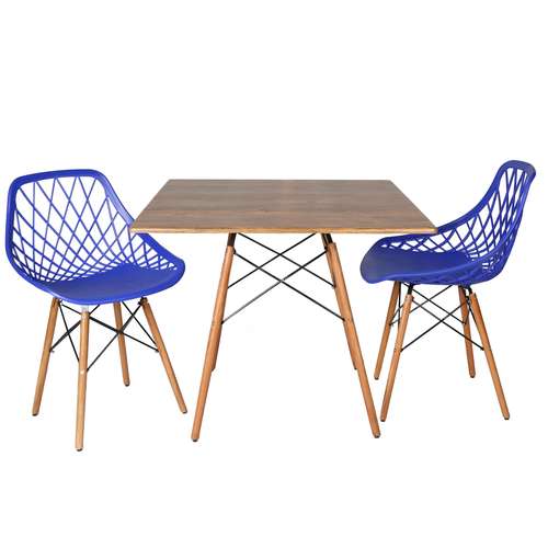 میز و صندلی ناهارخوری دو نفره مدل الماس فایبرگلاس پایه ایفلی MCH