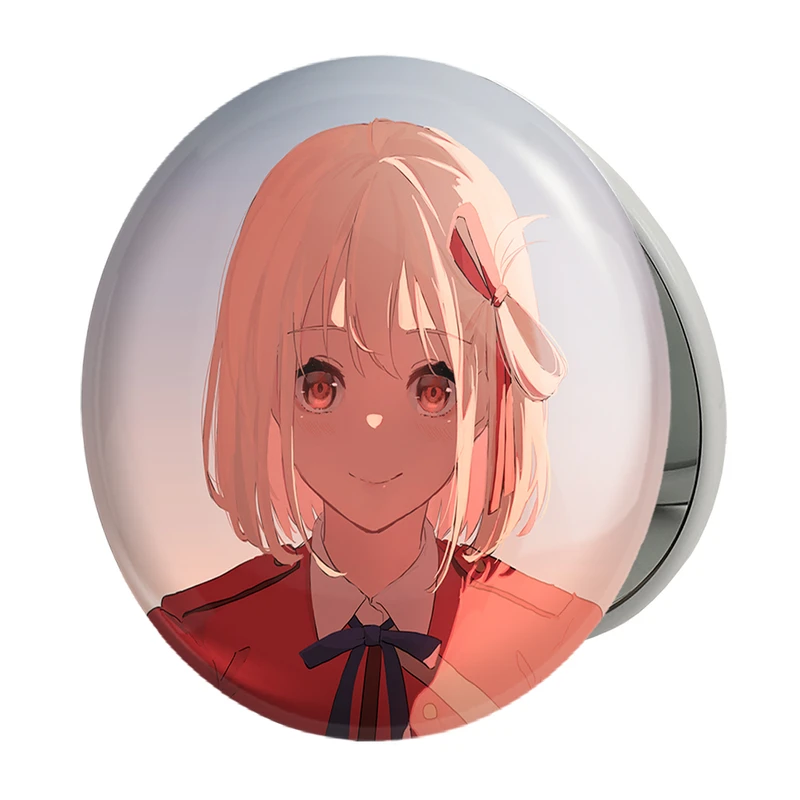 آینه جیبی خندالو طرح چیساتو انیمه لیکوریس ریکویل Lycoris Recoil مدل تاشو کد 22964 