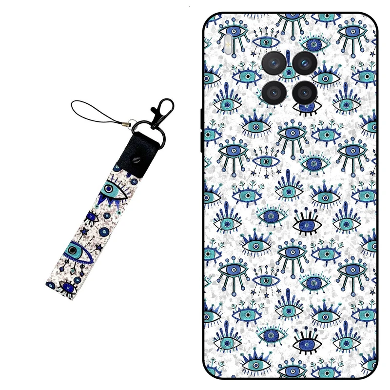 کاور مگافون طرح چشم نظر  مدل 6464 مناسب برای گوشی موبایل آنر 50 Lite به همراه بند آویز