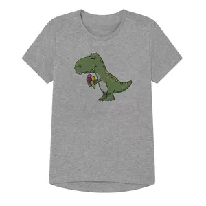 تی شرت آستین کوتاه پسرانه مدل دایناسور کوچک کد14 Z رنگ طوسی