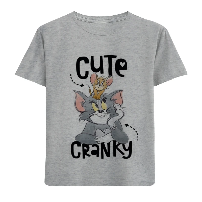 تی شرت آستین کوتاه پسرانه مدل موش و گربه F953