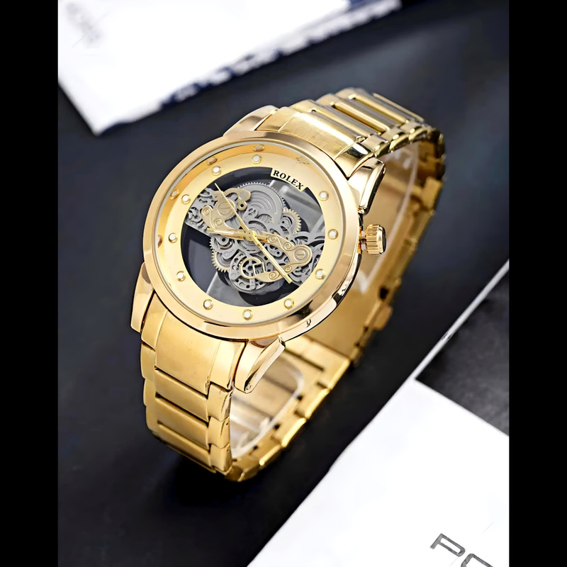 ساعت مچی عقربهای مردانه مدل پشت شیشه ای موتور نمایان ساعت مچی عقربهای مردانه مدل پشت شیشه ای موتور نمایان