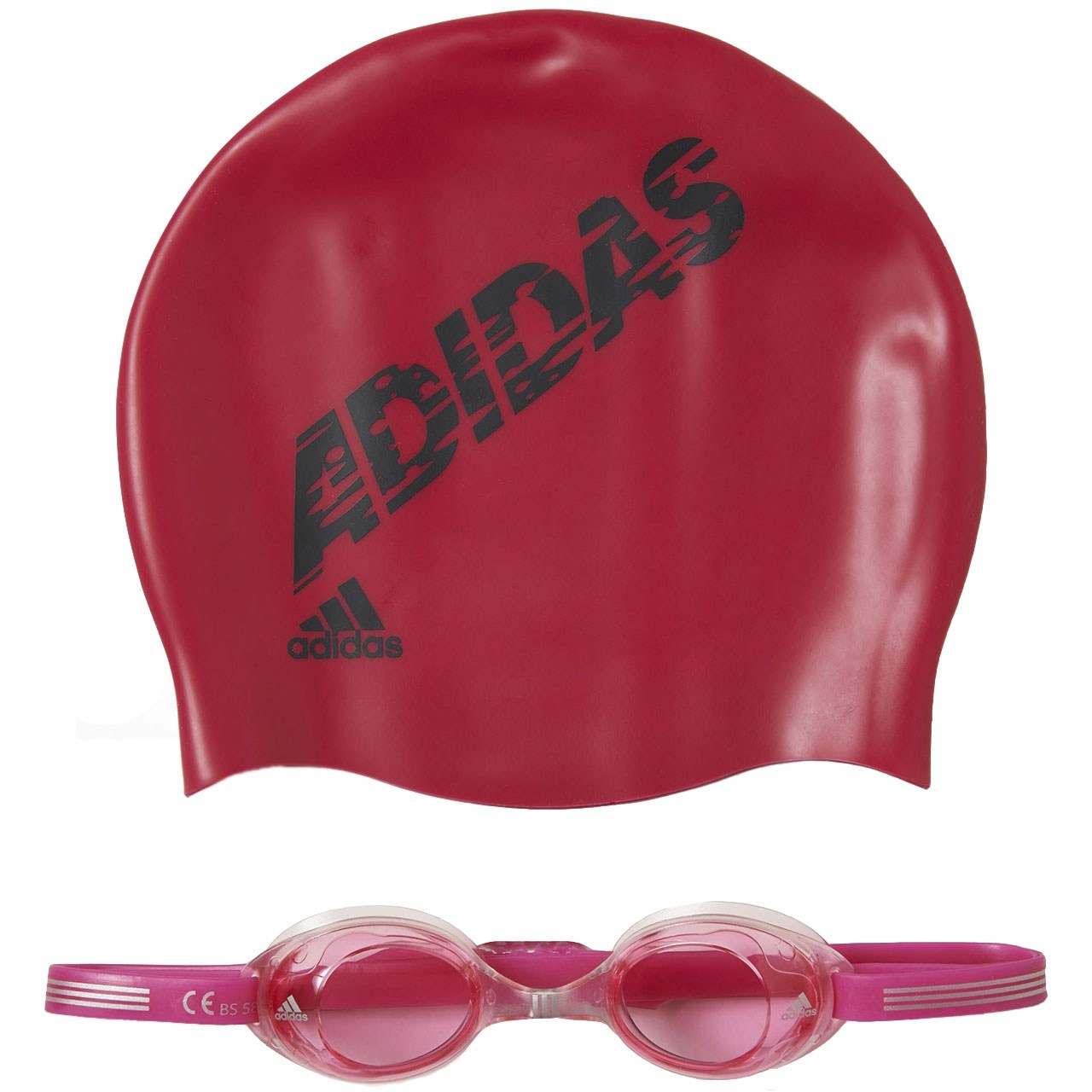 مجموعه کلاه و عینک شنای بچه‌گانه آدیداس مدل AB6070