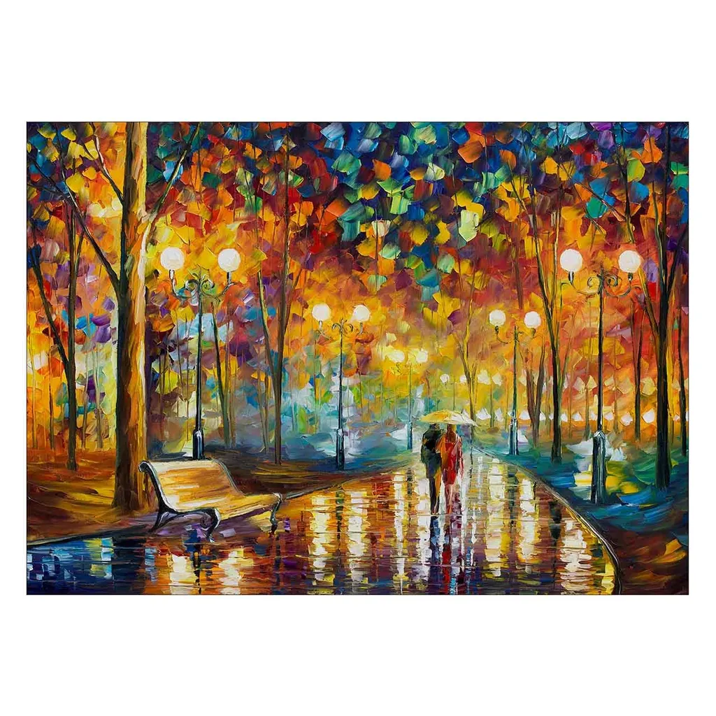 تابلو شاسی ونسونی طرح Leonid Afremov Rains Rustle 2 سایز 50x70 سانتی متر