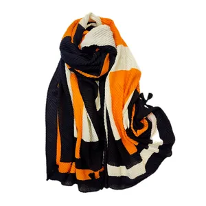 شال زنانه مدل پلیسه نخ پنبه چهارفصل