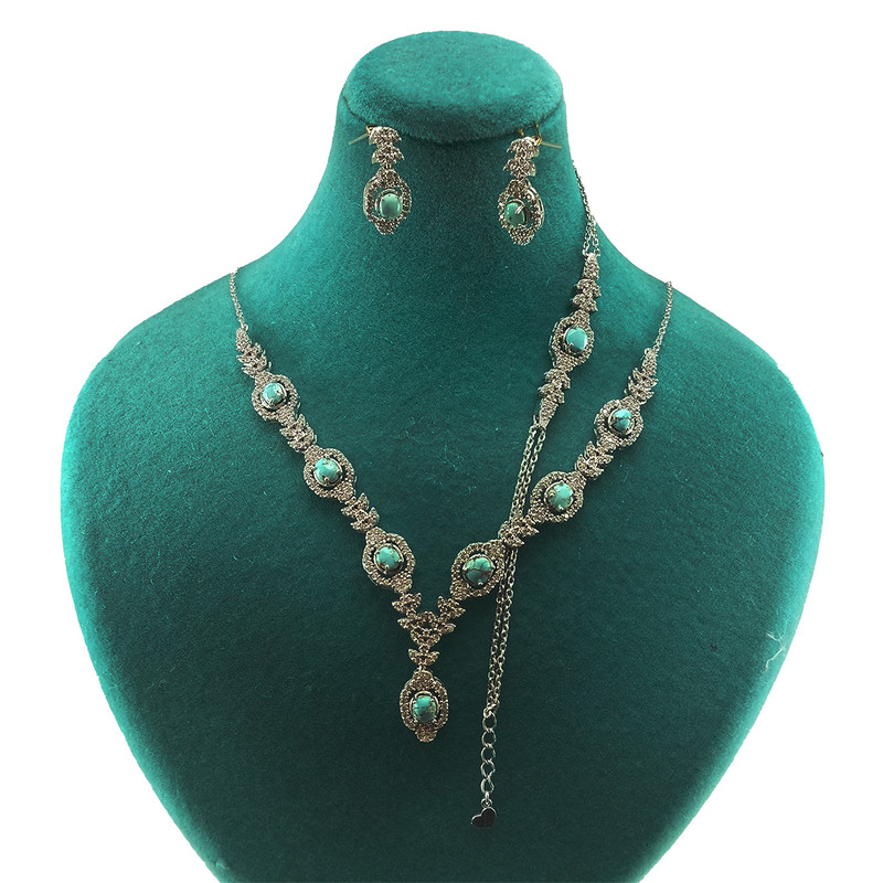 نیم ست نقره زنانه سلین کالا مدل فیروزه کد 132