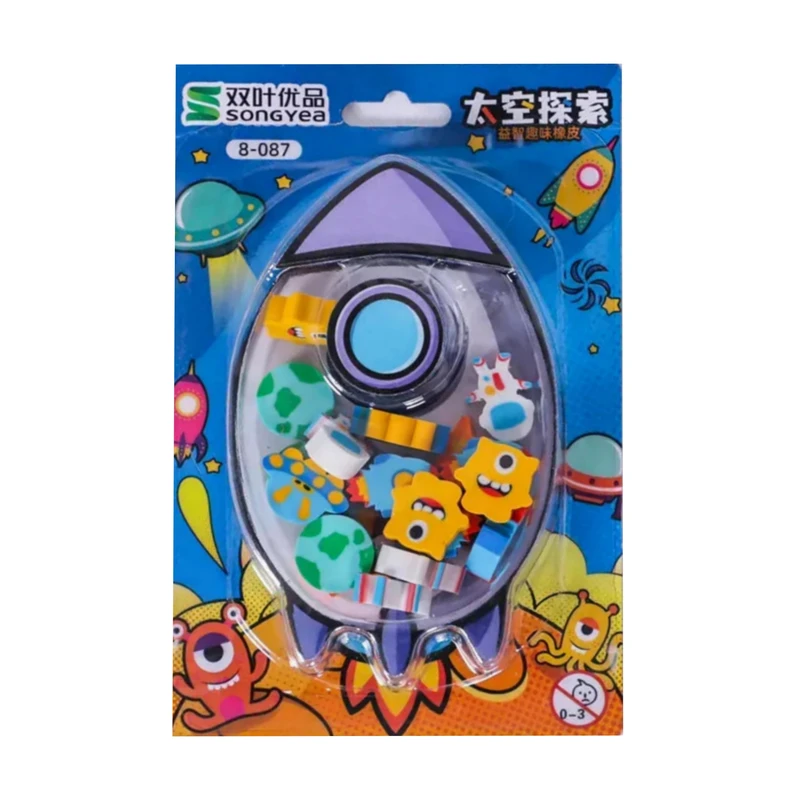 پاک کن مدل موشک فانتزی کوچک طرح فضایی بسته ی 20 عددی 