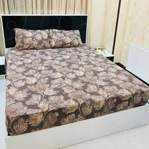 سرویس ملحفه مدل گل های رشته ای 2 نفره 3 تکه