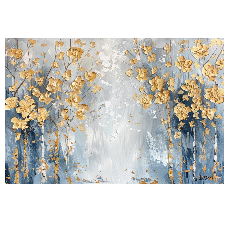 فرش پارچه‌ای مدل فرشینه طرح انتزاعی درختان پاییزی کد AR3059701