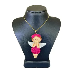 گردنبند دخترانه مدل فرشته بال دار کد 665441