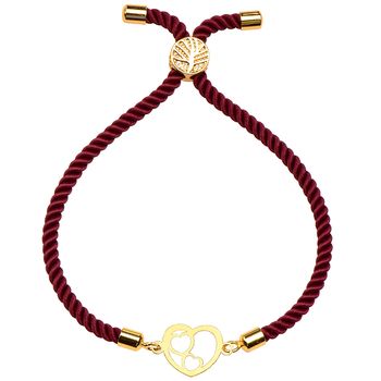 دستبند طلا 18 عیار زنانه کرابو طرح قلب مدل Kr1789