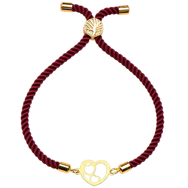 دستبند طلا 18 عیار زنانه کرابو طرح قلب مدل Kr1789 -  - 1