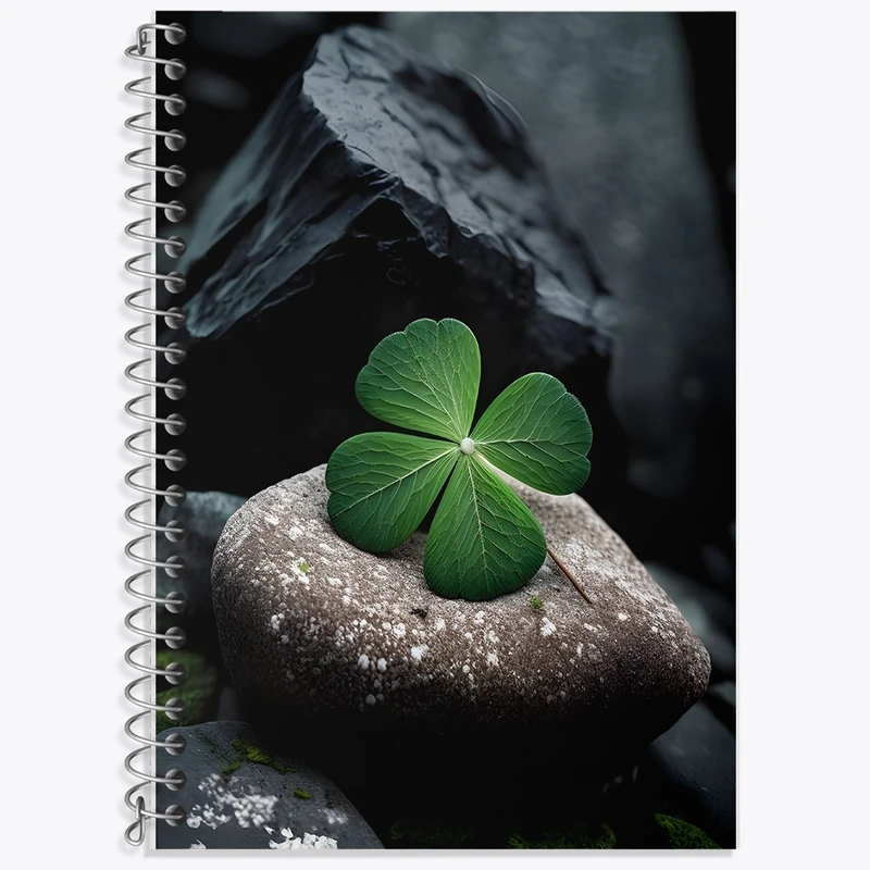 دفتر زبان 50 برگ خندالو مدل دو خط طرح گیاه شبدر کد F1368