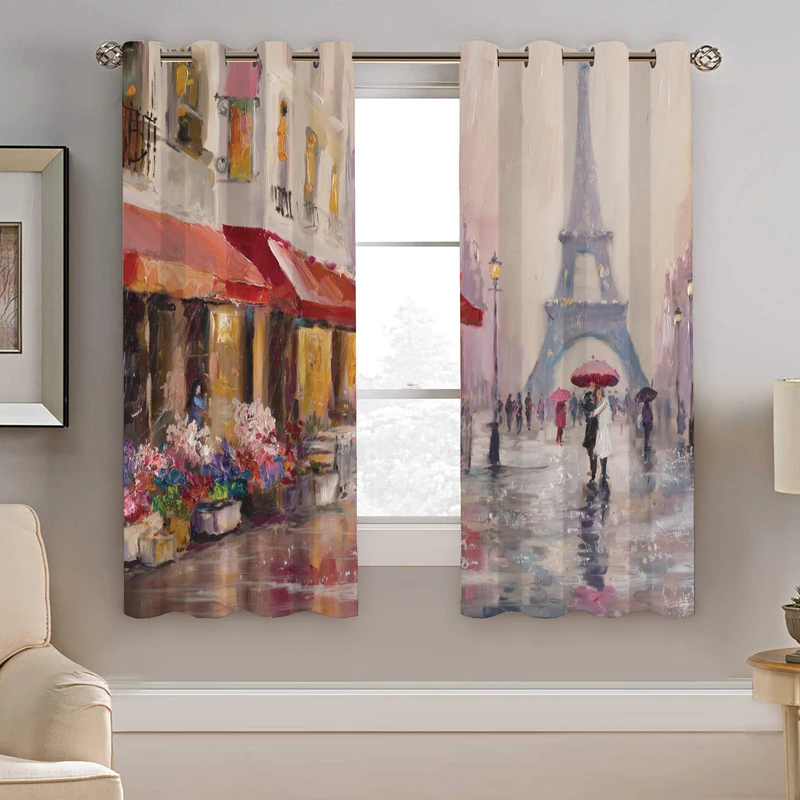 پرده نیروانا طرح ایفل مدل مخمل کد 4649  سایز 140×200 سانتی متر