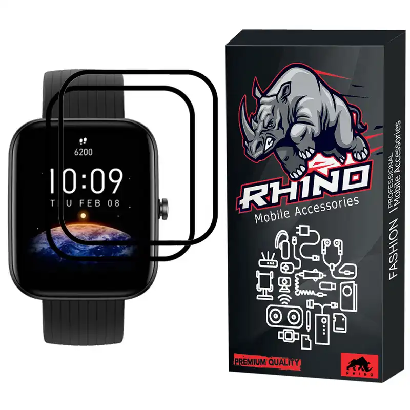 محافظ صفحه نمایش راینو مدل R-PMMA مناسب برای ساعت هوشمند امیزفیت Bip 3 بسته 2 عددی