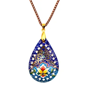 گردنبند میناکاری دست ساز گالری آسمانی  طرح اشک آسمان مدل ASHK-1