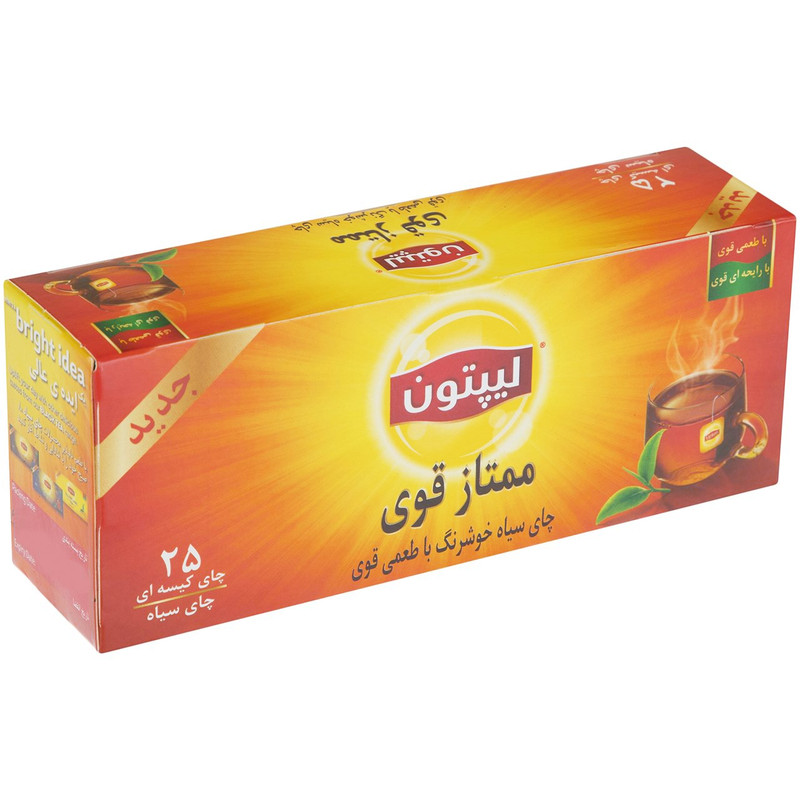 چای سیاه کیسه ای لیپتون مدل Extra Strong بسته 25 عددی