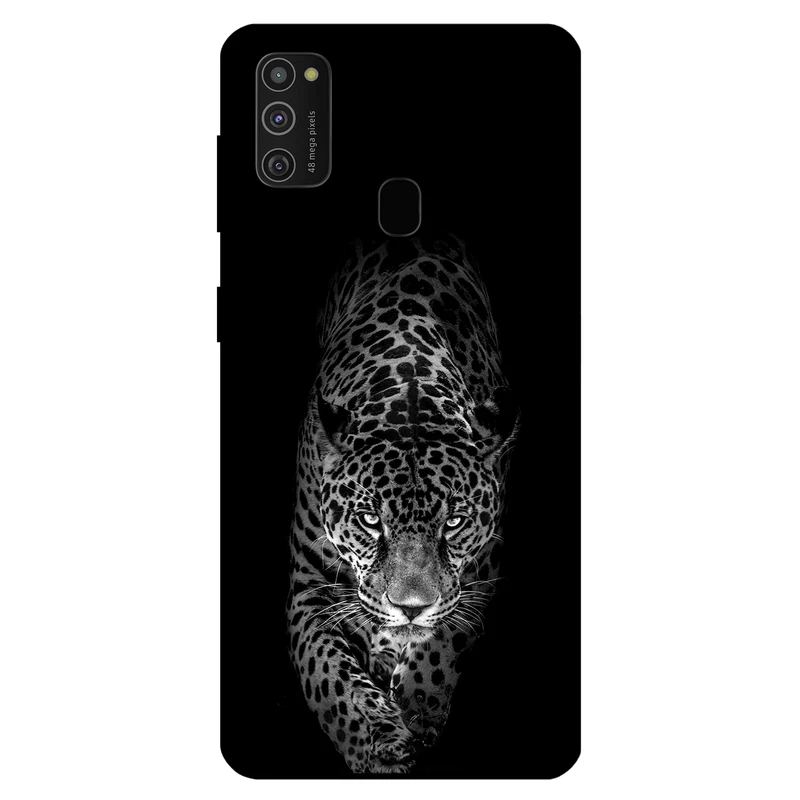 کاور مگافون طرح پلنگ مدل 1879 مناسب برای گوشی موبایل سامسونگ Galaxy M21 2021     