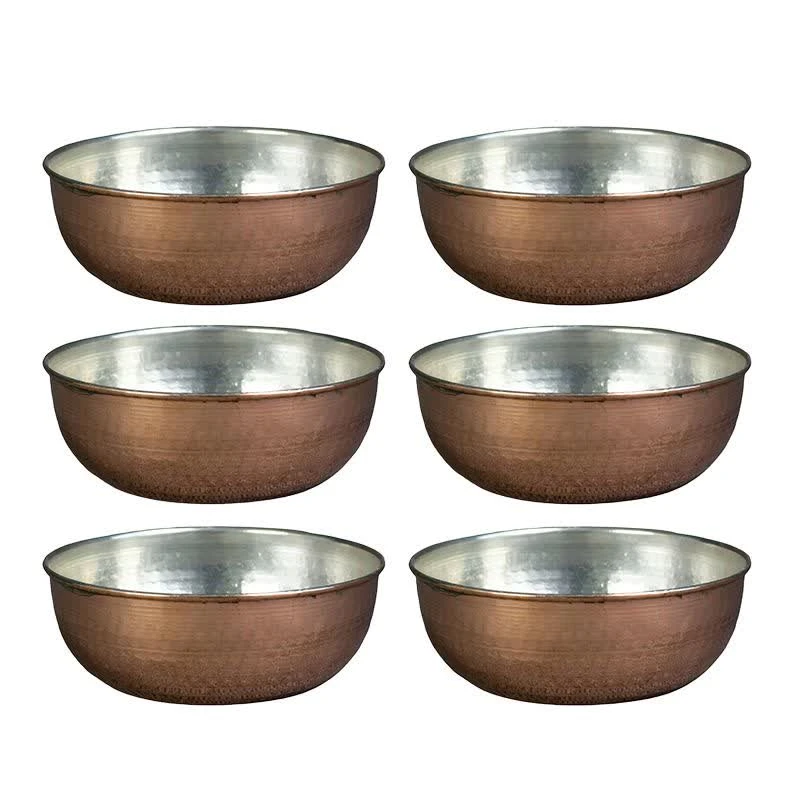 کاسه مسی مدل چکشی زنجان کد za00918059 مجموعه شش عددی