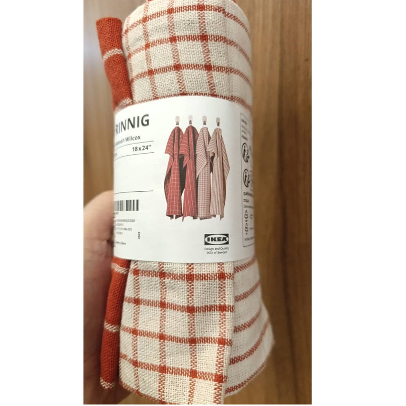دستمال نظافت خانه و آشپزخانه پنبه‌ ایکیا مدل RINNIG بسته 4 عددی