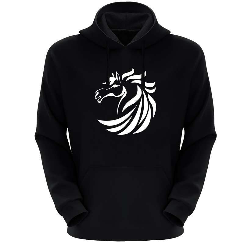 هودی مردانه مدل اسب S113 رنگ مشکی