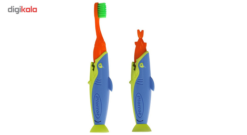 مسواک کودک پیرروت مدل Sharky با برس نرم بسته 2 عددی